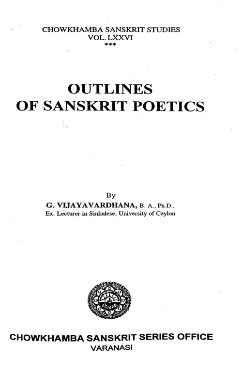 An Outlines of Sanskrit Poetics